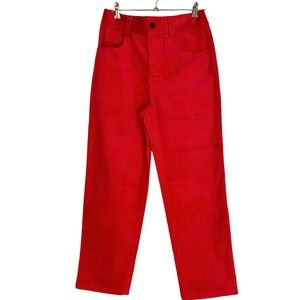 NWT Finesse Women’s Red High Waisted Stretch Straight Leg Corduroy Pants [US S]